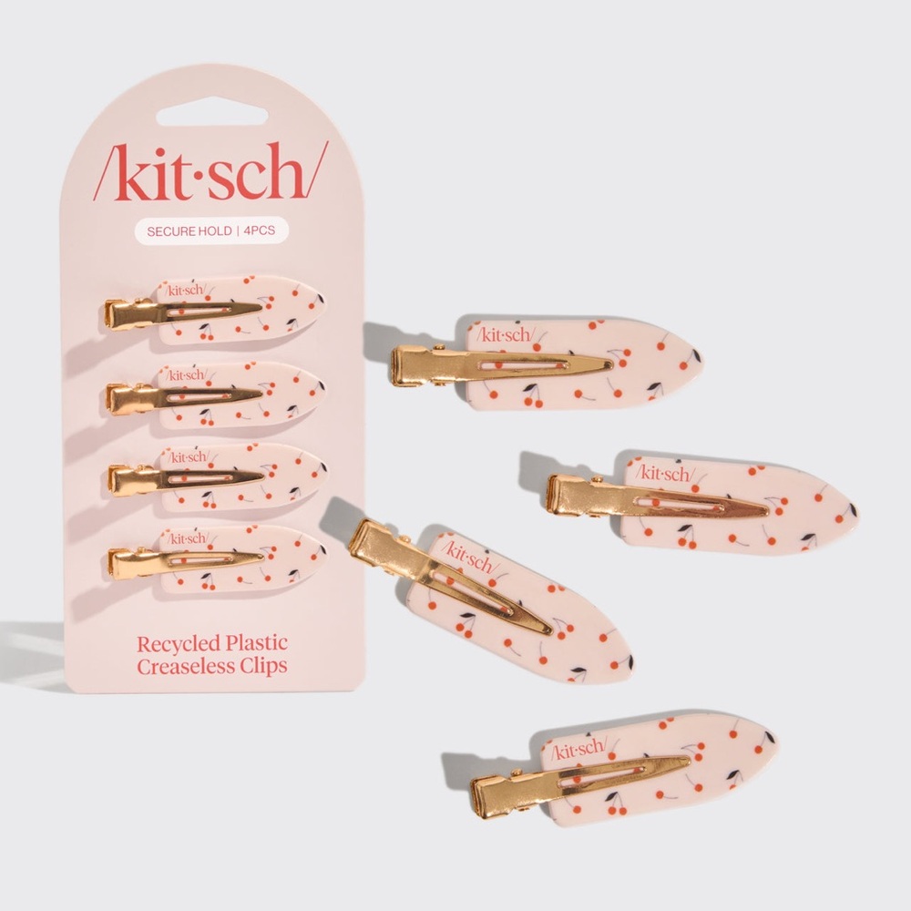 Kitsch Creaseless Hair Clips in Cherry Design